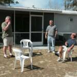 Picture of Swish's enclosed porch attached to the trailer.